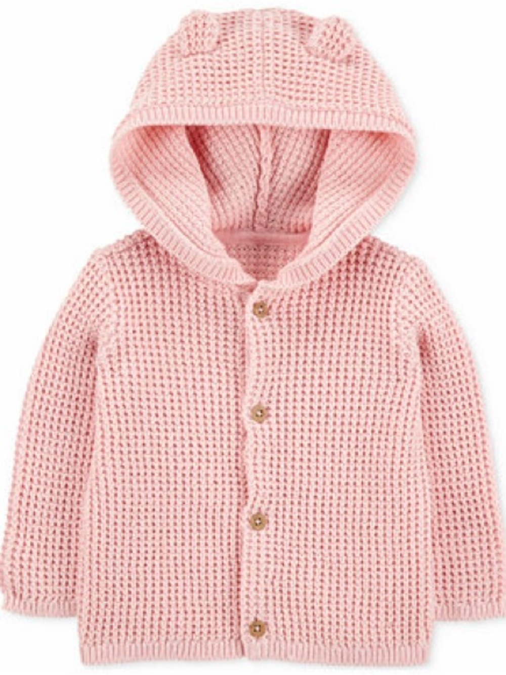 Carter's Knit Hooded Sweater Cardigan Baby Girl Bear Ear Jacket Size 12 M NEW